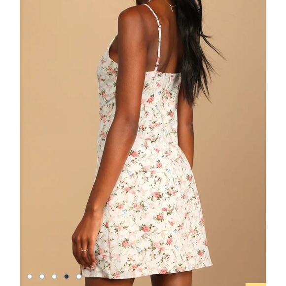Lulus XL Always a Sweetheart White Floral Print Mini Dress New - Picture 5 of 9